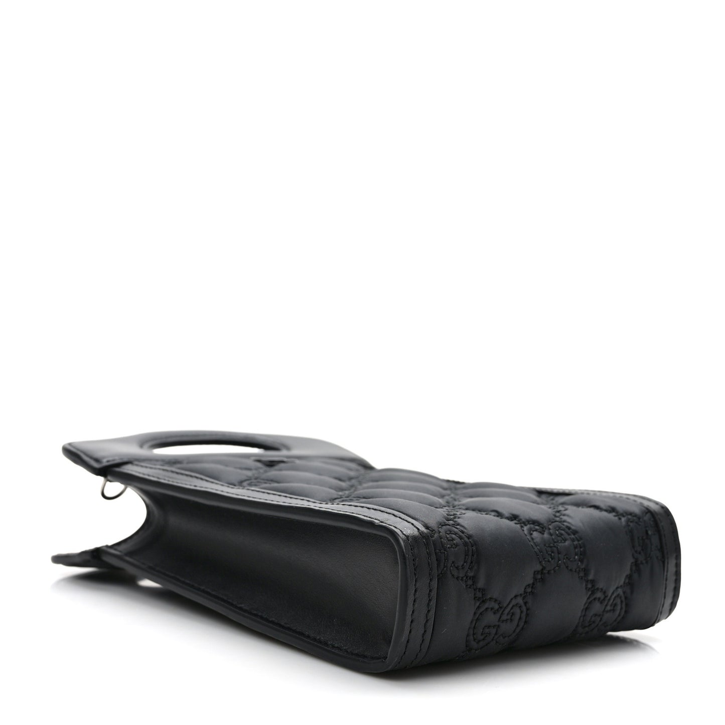 Nylon Calfskin Enamel GG Matelasse Mini Top Slip Handle Crossbody Bag Black