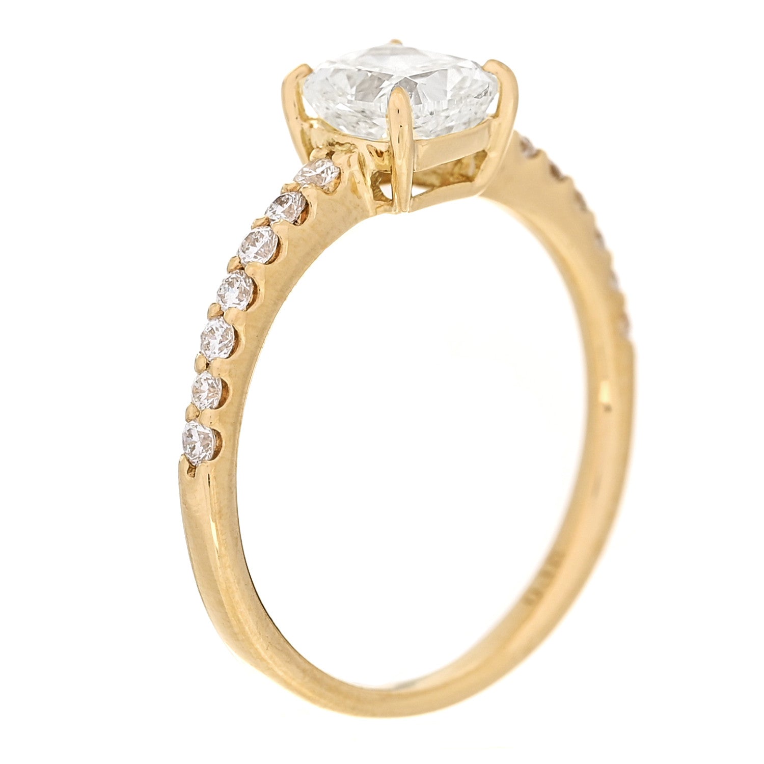 Parker & West by FASHIONPHILE 18K Yellow Gold Diamond 1.00ct Cushion Cut Pave Band Engagement Ring 51 5.75 6 of 10