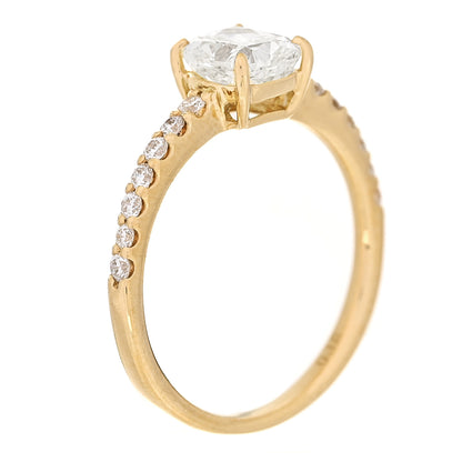 Parker & West by FASHIONPHILE 18K Yellow Gold Diamond 1.00ct Cushion Cut Pave Band Engagement Ring 51 5.75 6 of 10
