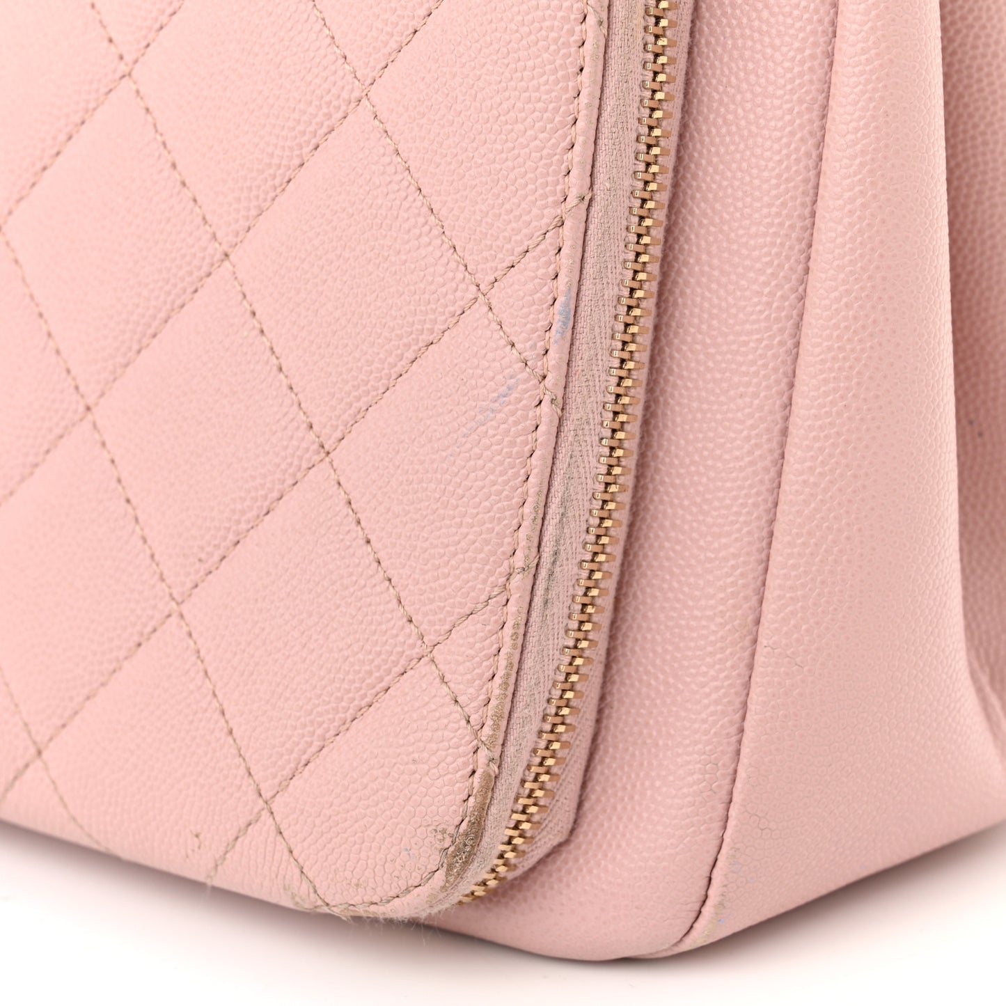 Caviar Quilted Small Business Affinity Shopping Bag Light Pink