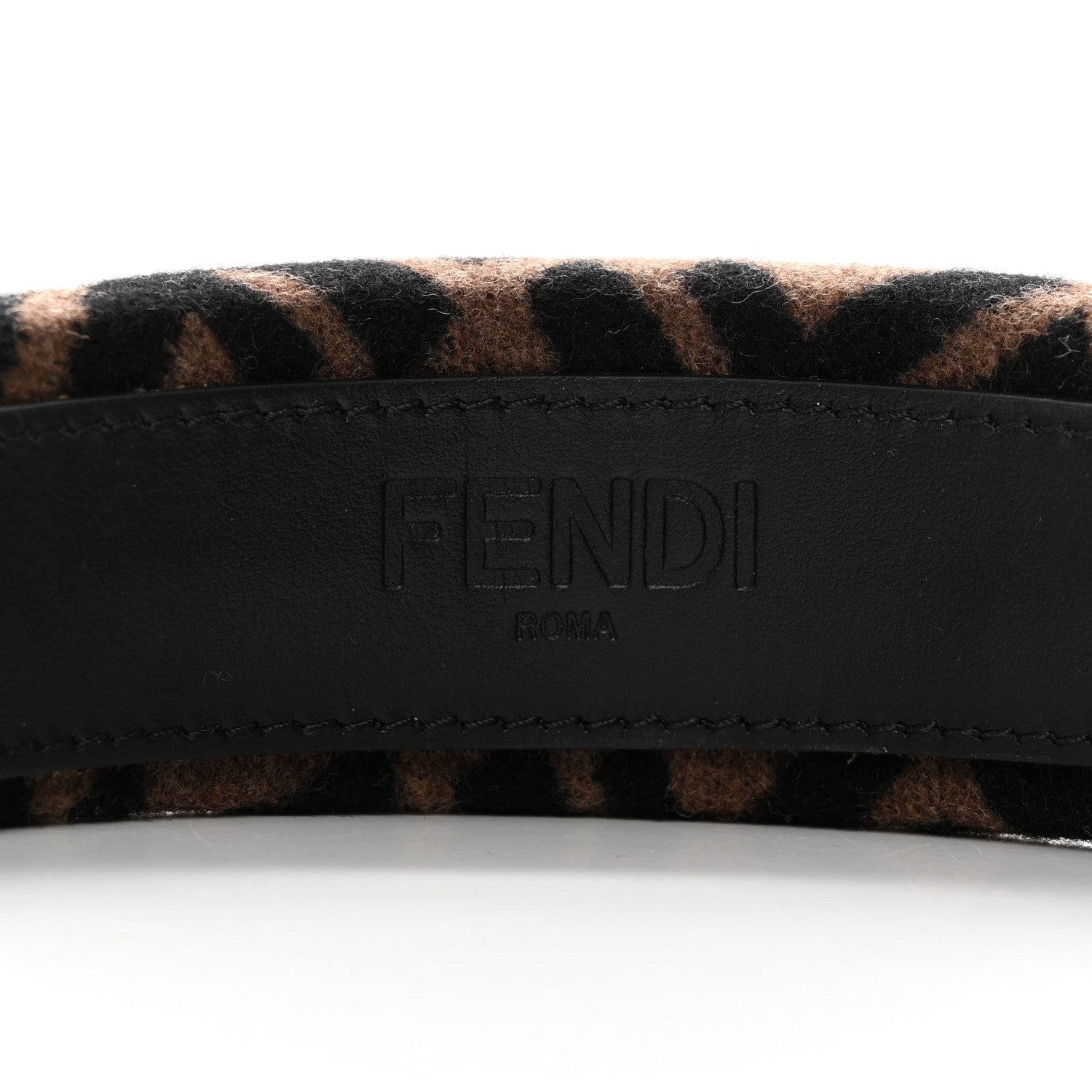 Fendi Wool Cashmere FF Logo Headband Tobacco 4 of 4