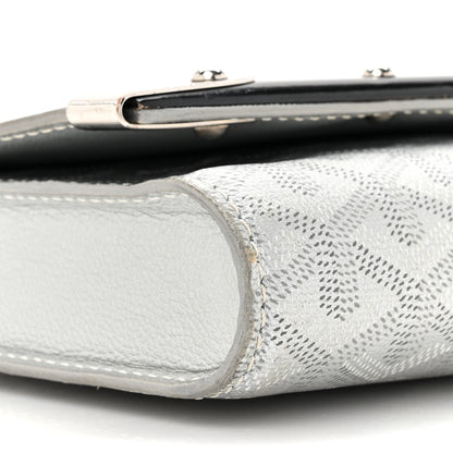 Goyard Goyardine Monte Carlo Bois Clutch With Strap Silver 9 of 17