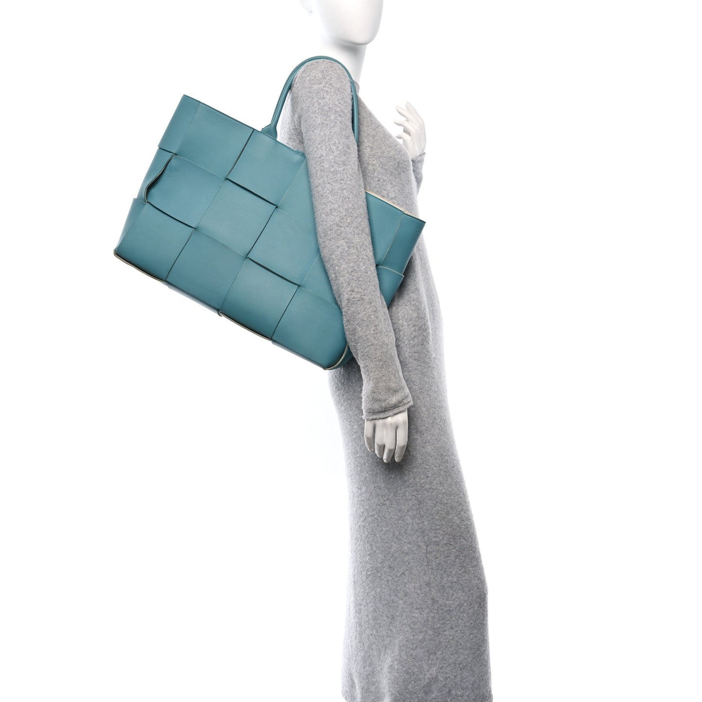 Nappa Maxi Intrecciato Large Arco Tote Linoleum