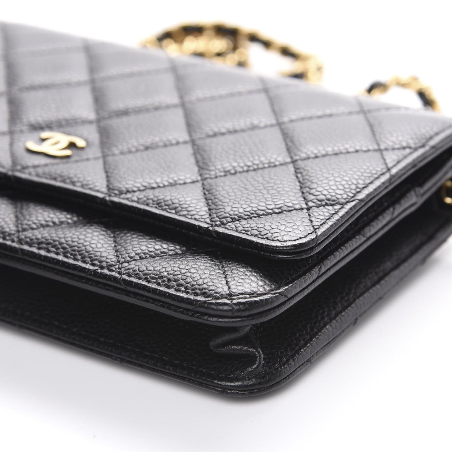 Caviar Quilted Wallet On Chain WOC Black