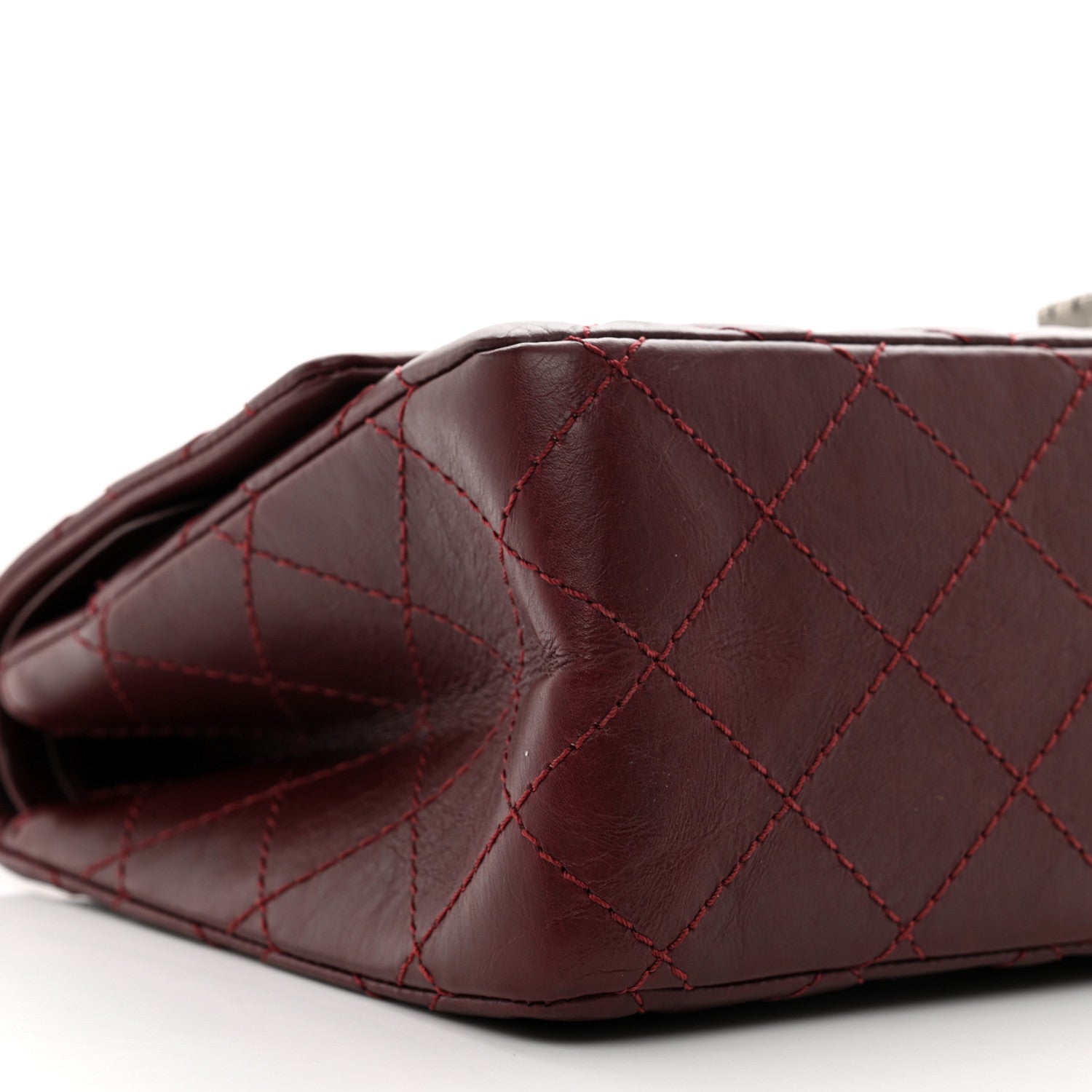 Chanel Aged Calfskin Quilted 2.55 Reissue 225 Flap Dark Burgundy 9 of 11