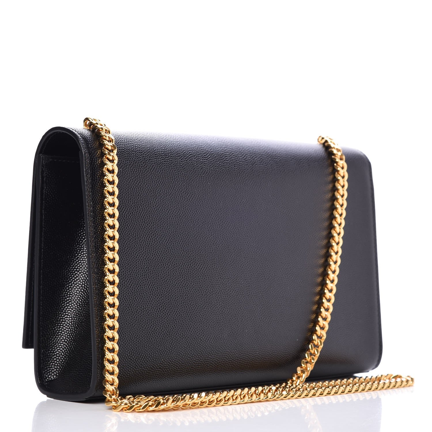 Saint Laurent Grain De Poudre Medium Classic Monogram Kate Satchel Black 3 of 6