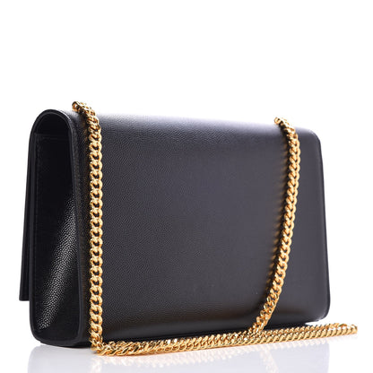 Saint Laurent Grain De Poudre Medium Classic Monogram Kate Satchel Black 3 of 6