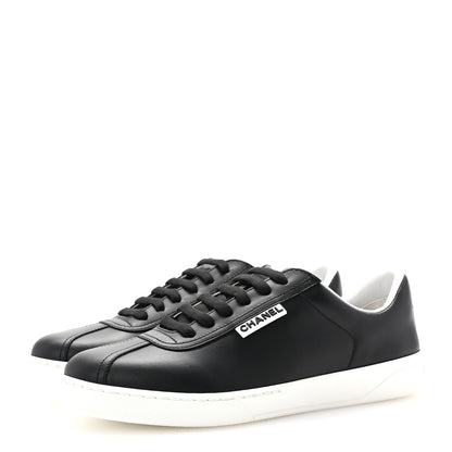 Chanel Calfskin CC Uniform Womens Sneakers 37.5 Black 4 of 9