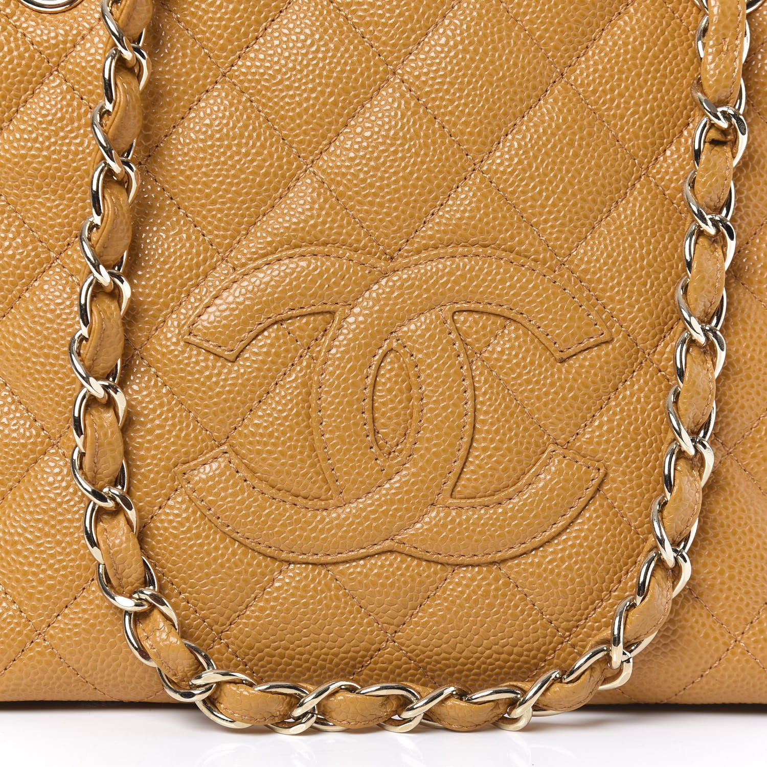 Chanel Caviar Quilted Petit Timeless Shopping Tote PTT Ochre 10 of 10