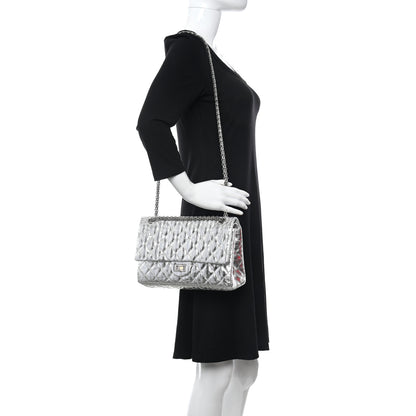Chanel Metallic Striped Calfskin 2.55 Reissue 226 Flap Silver Silver 2 of 13