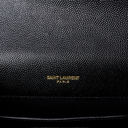 Saint Laurent Grain De Poudre Textured Mixed Matelasse Triquilt Medium Monogram Satchel Black 6 of 11