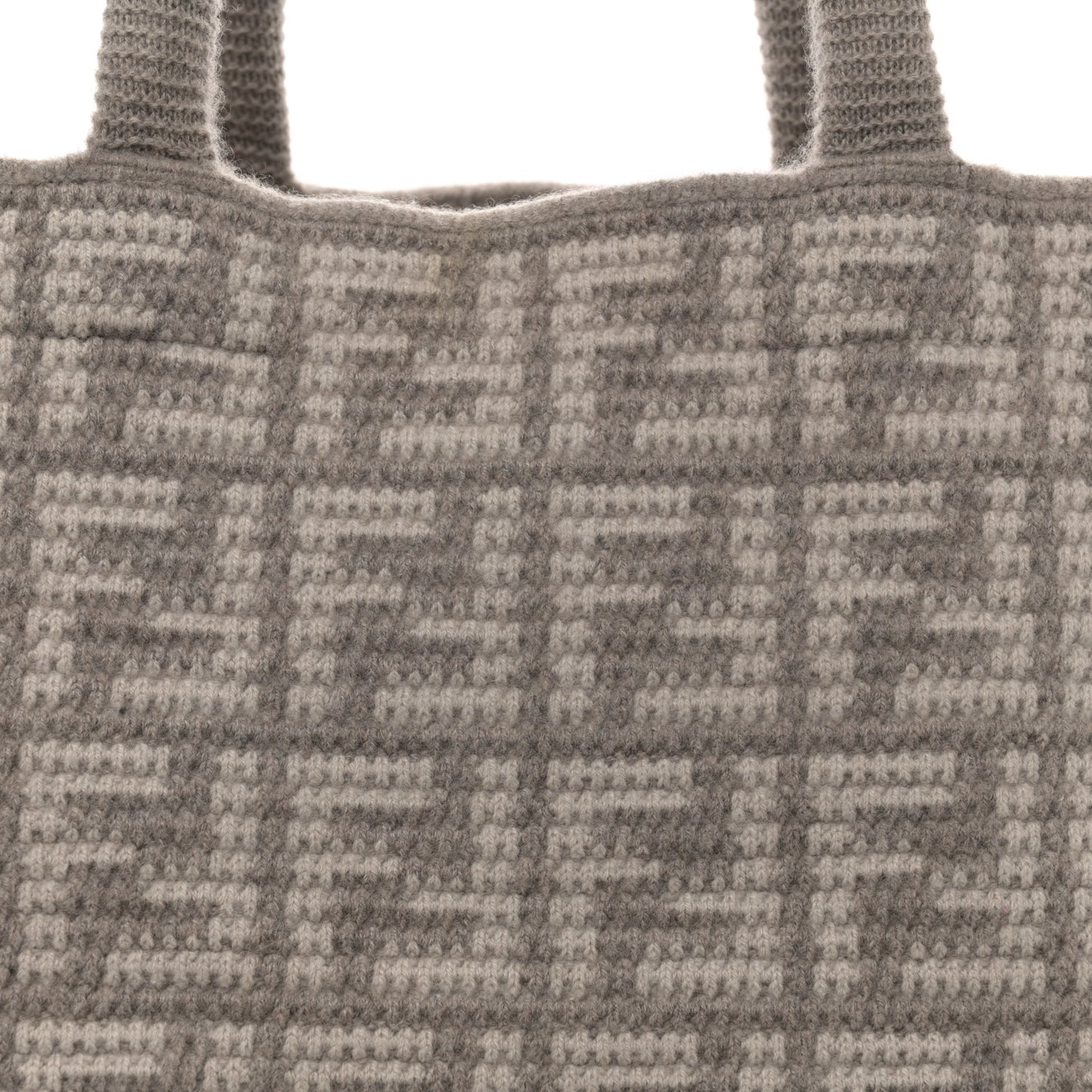 Cashmere Knit FF Large Shopper Tote Tortora