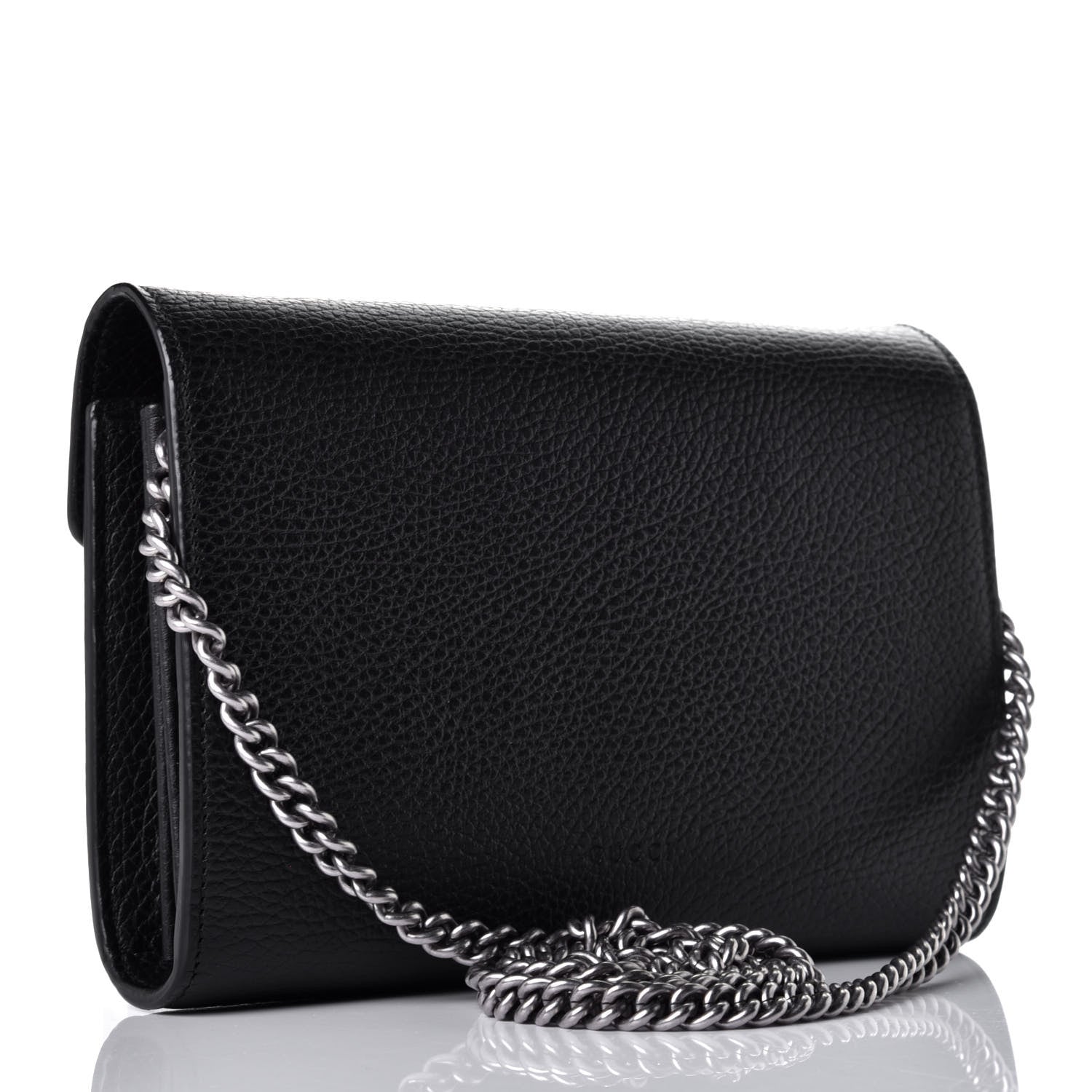 Gucci Calfskin Mini Dionysus Chain Wallet Black 3 of 9