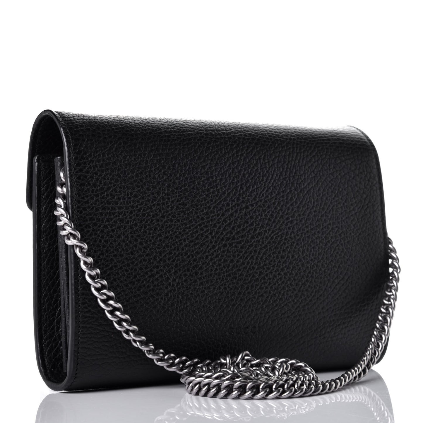 Calfskin Mini Dionysus Chain Wallet Black