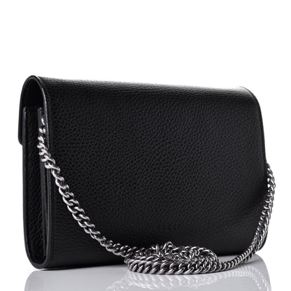 Gucci Calfskin Mini Dionysus Chain Wallet Black 3 of 9