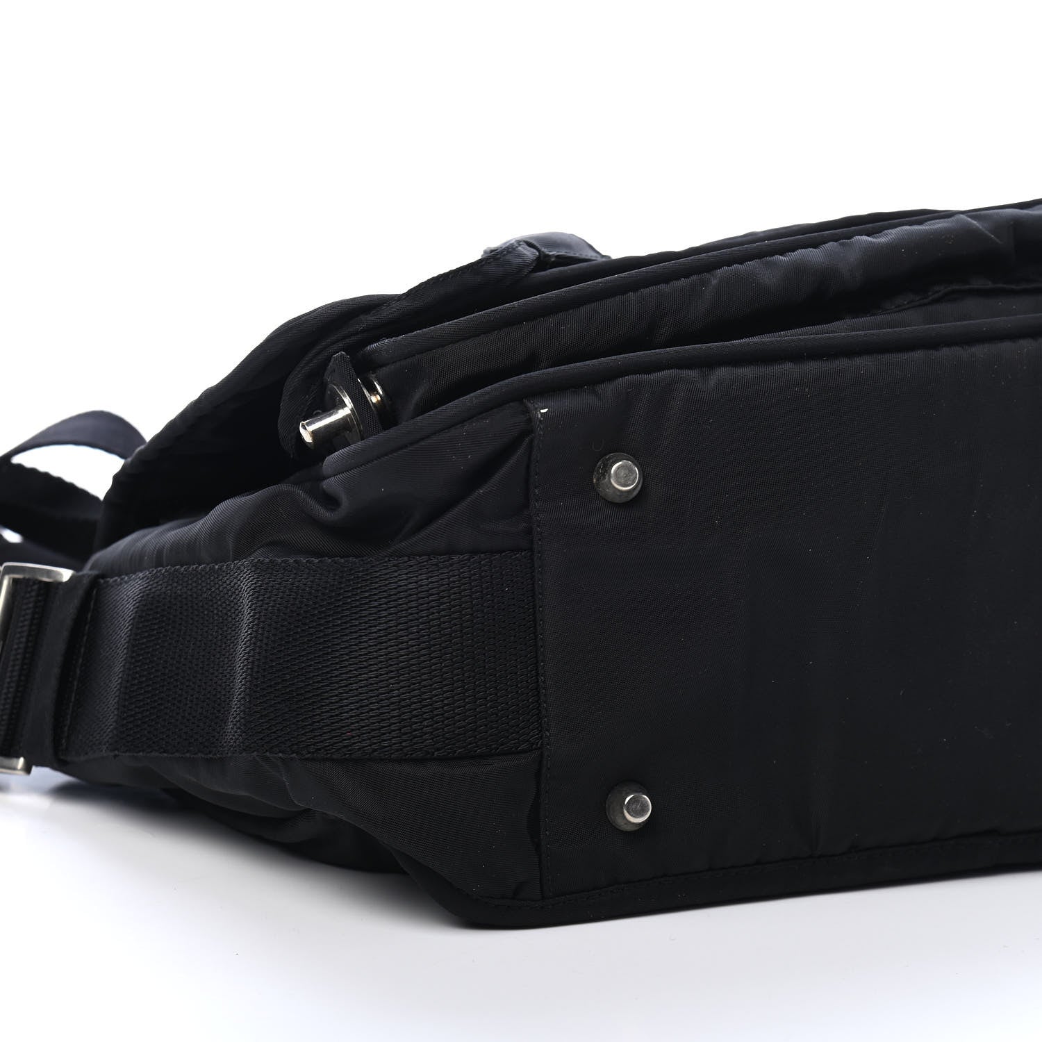 Prada Tessuto Nylon Messenger Bag Black 7 of 8