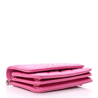 Chanel Lambskin Quilted Mini Wallet On Chain WOC Pink 4 of 11