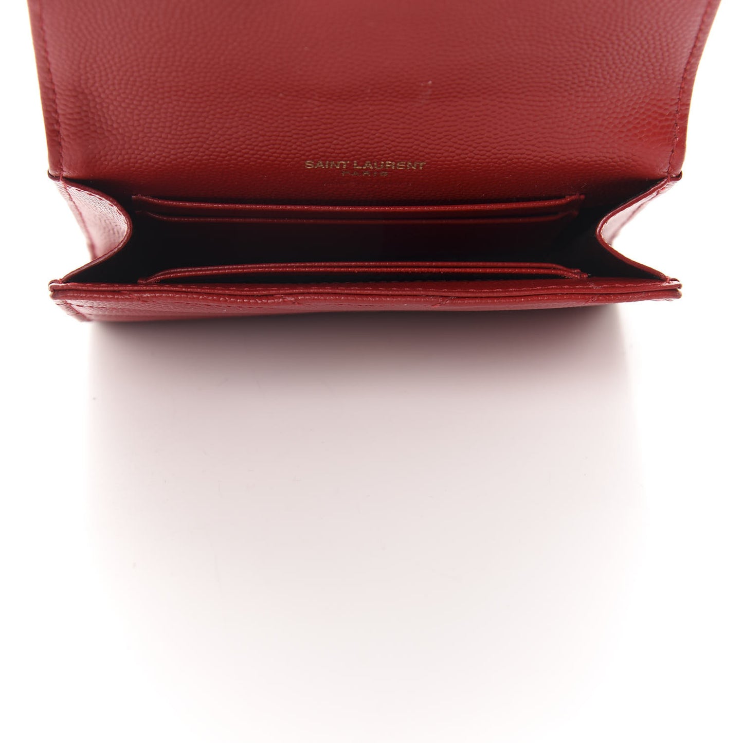 Grain De Poudre Matelasse Chevron Small Monogram Envelope Wallet New Red