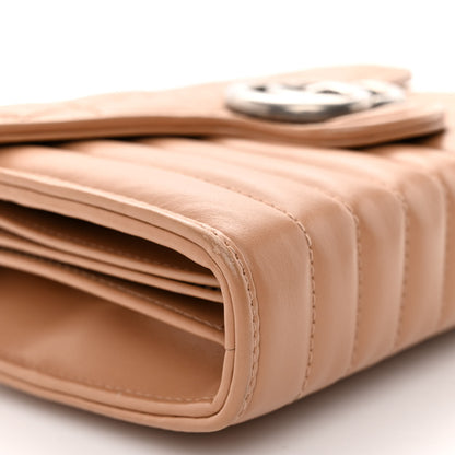 Gucci Calfskin Matelasse Aria GG Marmont Chain Wallet Camelia 8 of 9