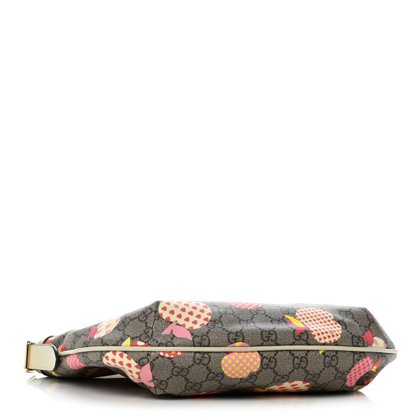 GG Supreme Monogram Les Pommes Small Ophidia Half Moon Hobo Beige Multicolor Mystic White