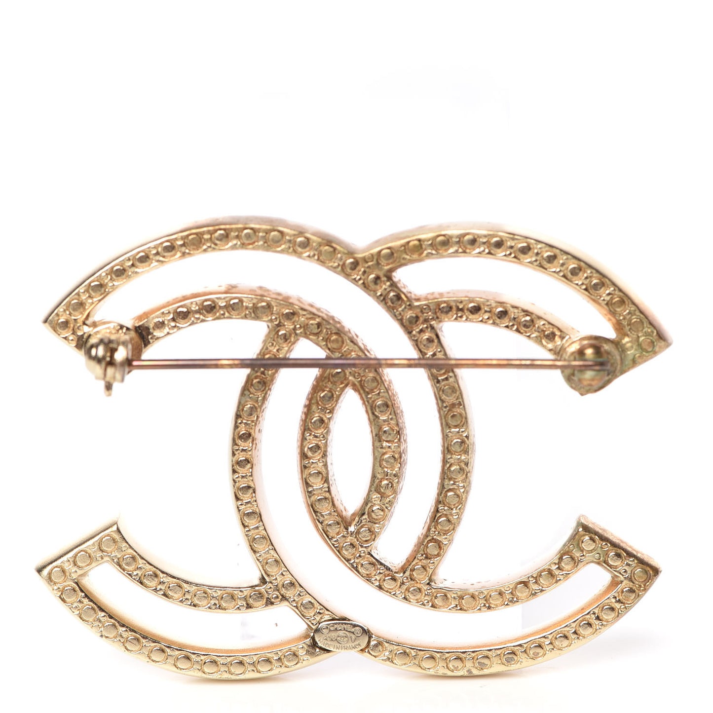 Crystal CC Brooch Light Gold