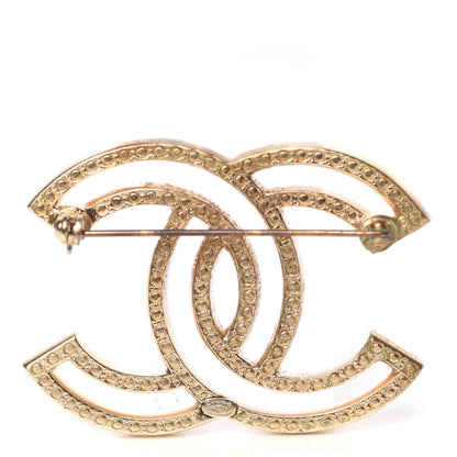 Chanel Crystal CC Brooch Light Gold 3 of 5