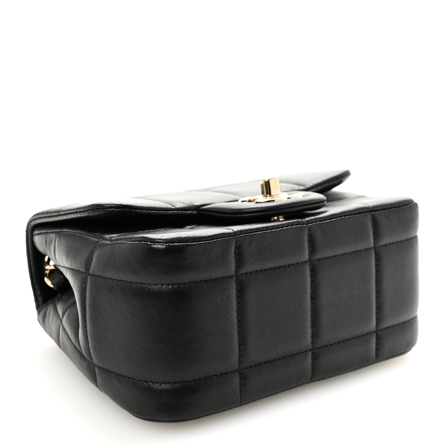 Chanel Lambskin Resin Crystal Square Quilted Mini Monacoco Flap Black 4 of 11