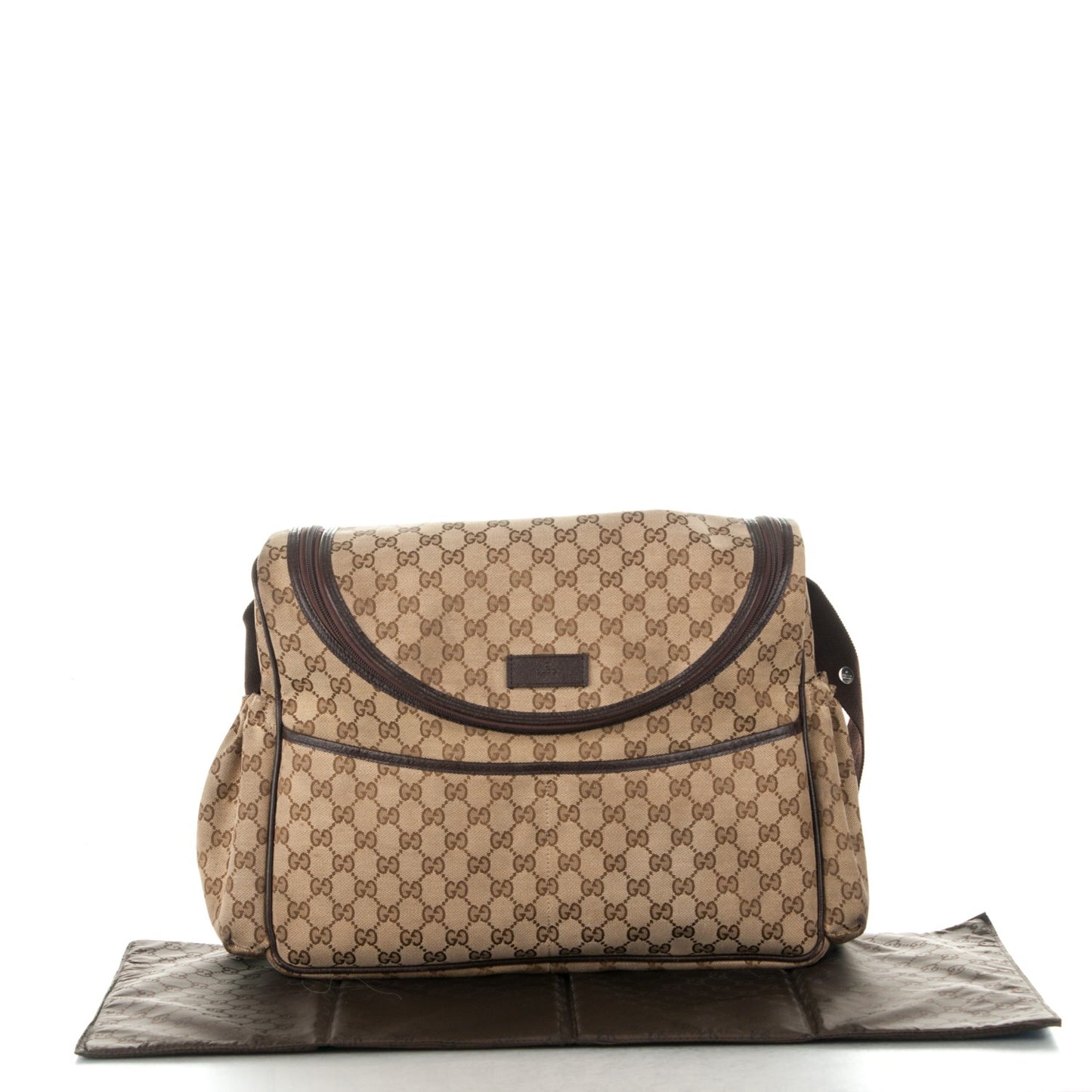 Monogram Natural Pigskin Large Diaper Bag Beige Ebony Cocoa Dark Chocolate