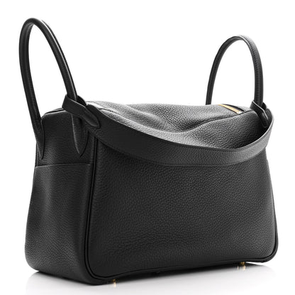 Hermes Taurillon Clemence Lindy 30 Black 3 of 10