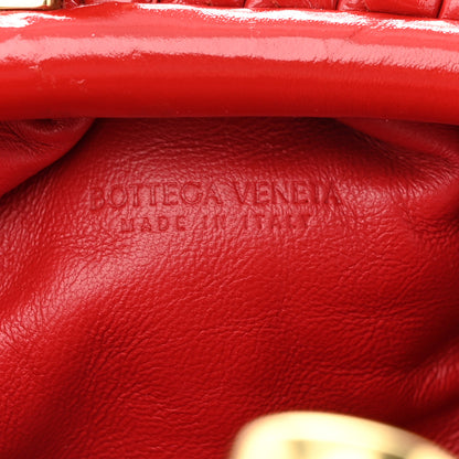 Bottega Veneta Patent Intrecciato The Mini Kiss Lock Pouch Candy Apple 6 of 9