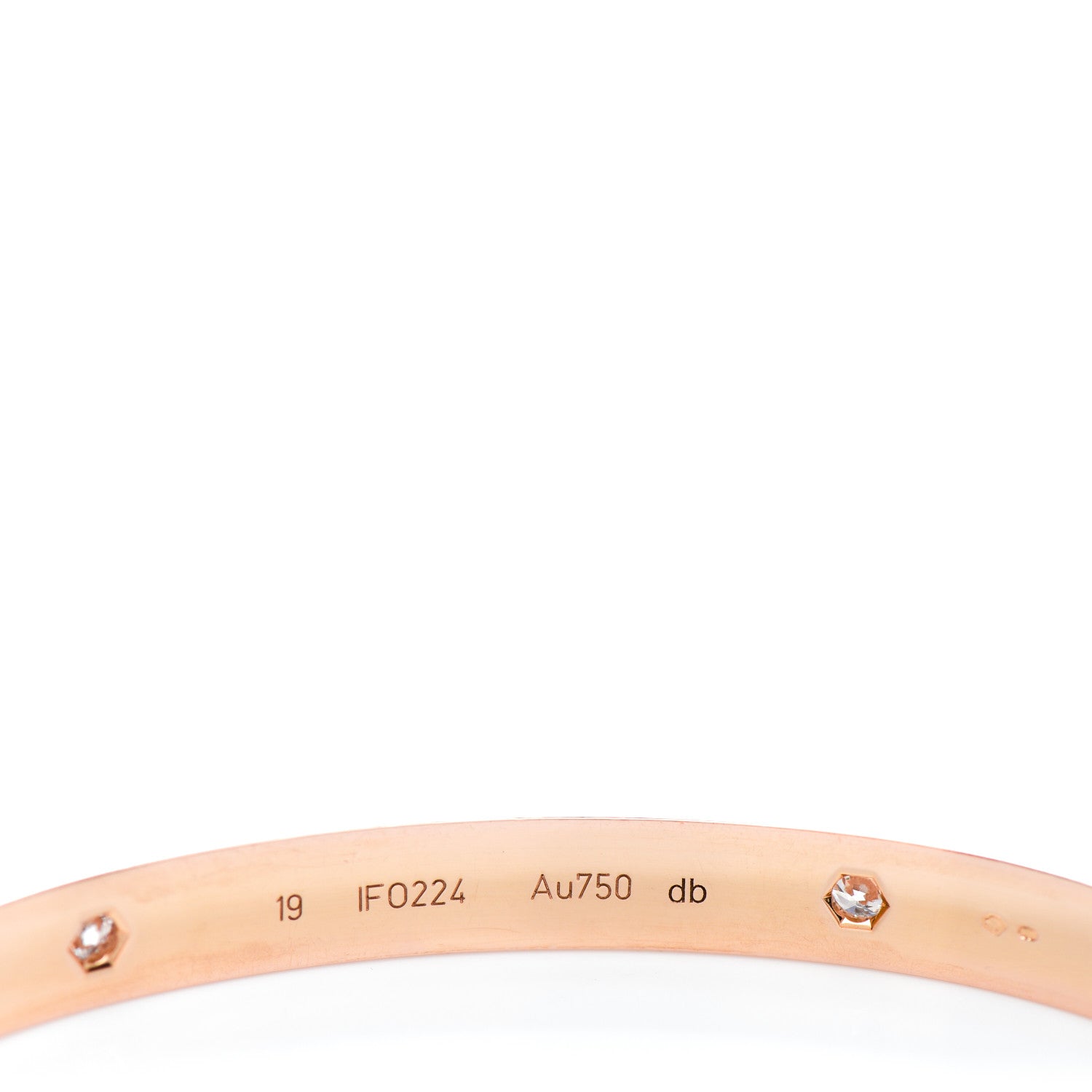 Cartier 18K Pink Gold 4 Diamond LOVE Bracelet 19 3 of 5