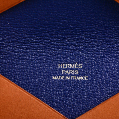 Hermes Barenia Calvi Pop Card Case Fauve Bleu Saphir 6 of 7