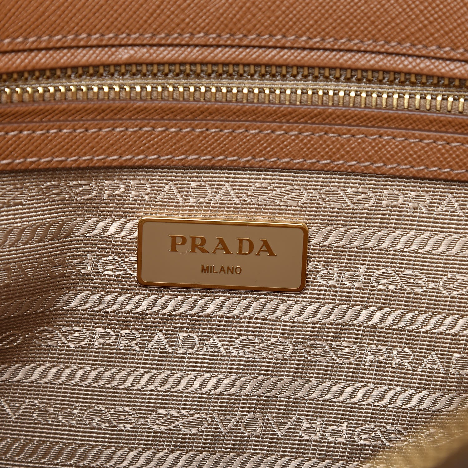 Prada Saffiano Small Galleria Double Zip Tote Caramel 6 of 9
