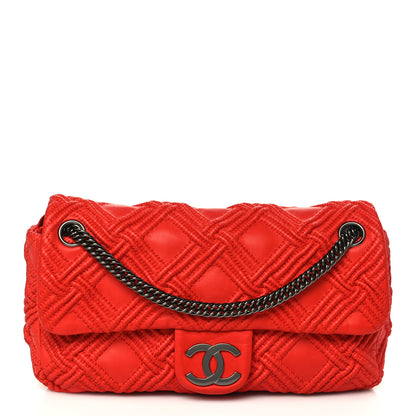 Chanel Lambskin Stitch Small Walk Of Fame Rectangular Flap Red 1 of 7