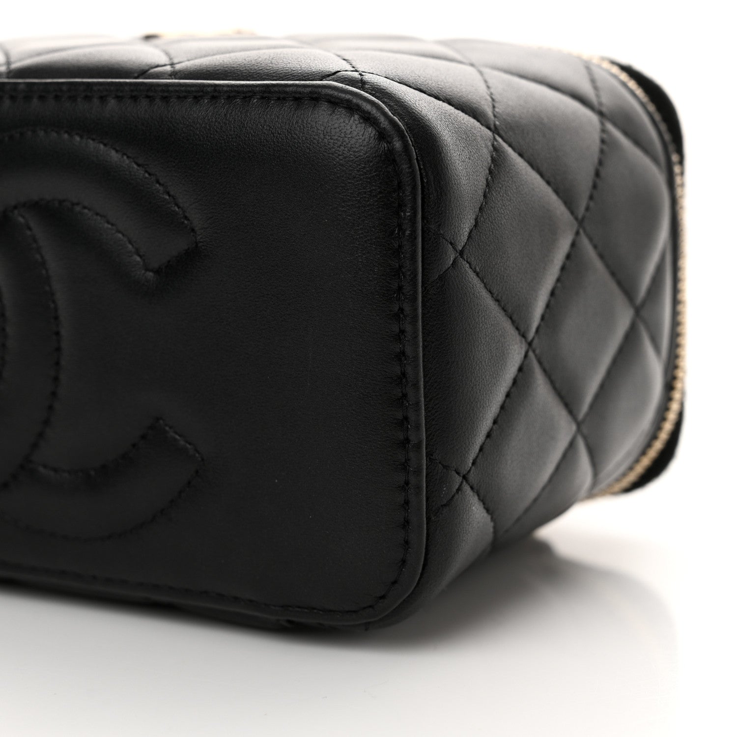 Chanel Lambskin Quilted Small Top Handle Vanity Case With Chain Black 10 of 11