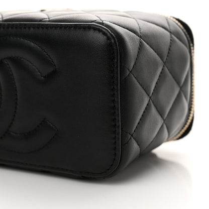 Chanel Lambskin Quilted Small Top Handle Vanity Case With Chain Black 10 of 11