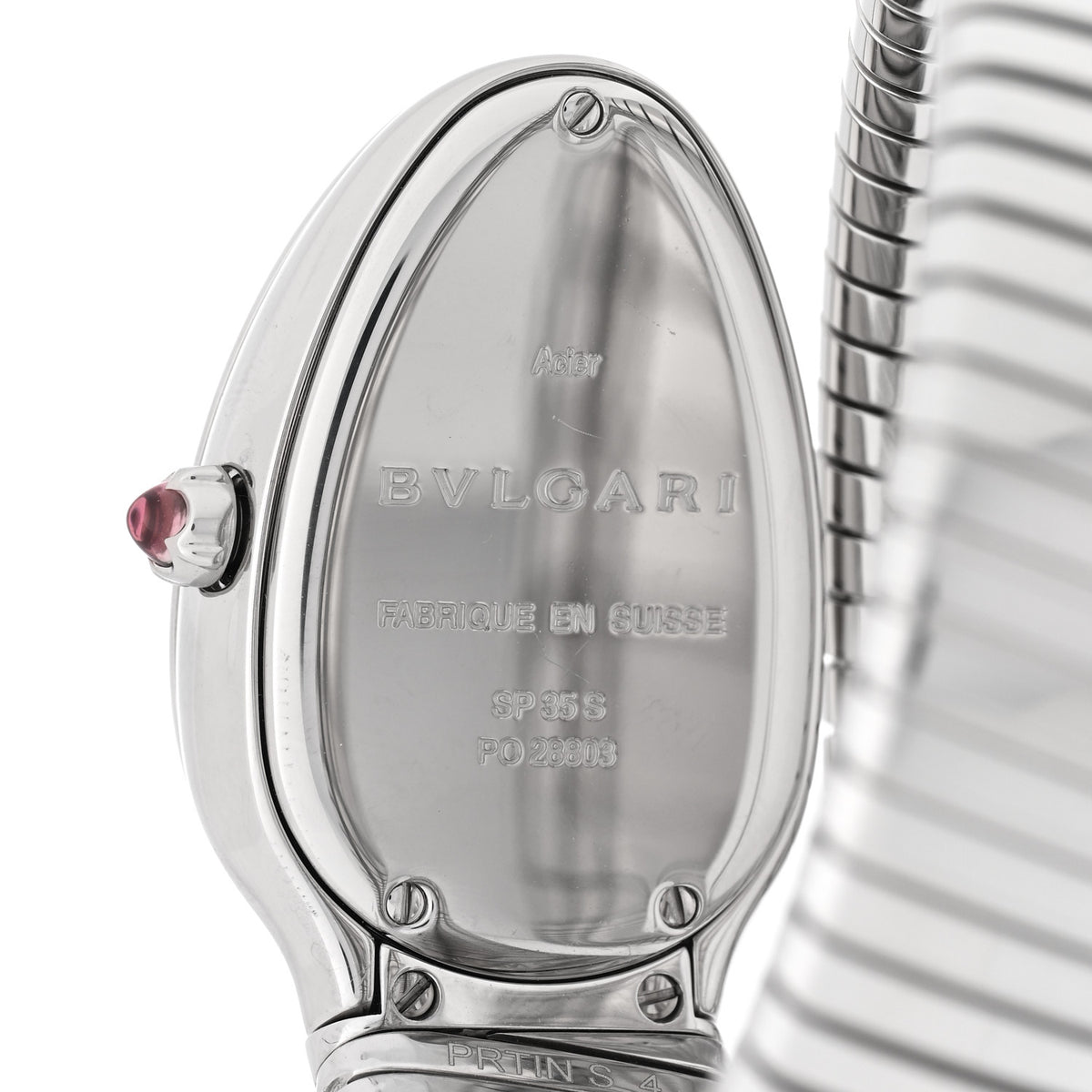 Stainless Steel 35mm Serpenti Tubogas Double Spiral Quartz Watch