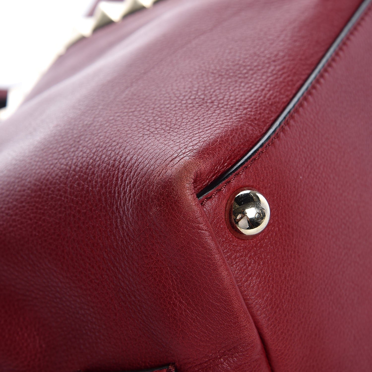 Valentino Garavani Grained Calfskin Va Va Voom Tote Dark Red 10 of 13