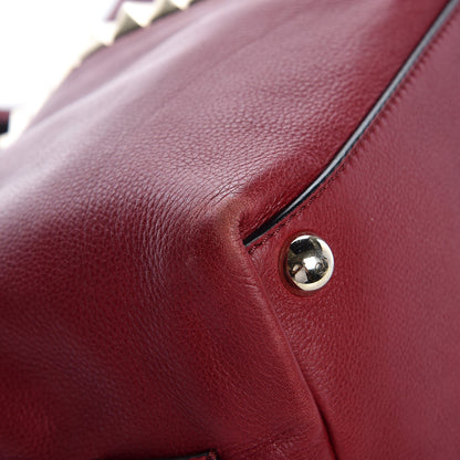 Valentino Garavani Grained Calfskin Va Va Voom Tote Dark Red 10 of 13