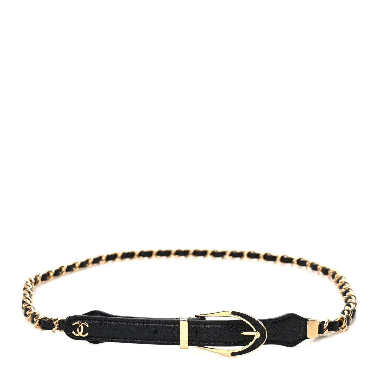 Chanel Metal Lambskin Chain Belt S Black 1 of 4