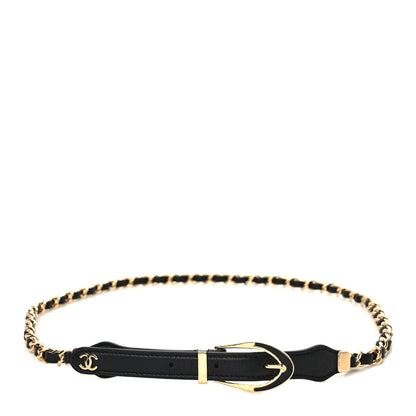 Chanel Metal Lambskin Chain Belt S Black 1 of 4