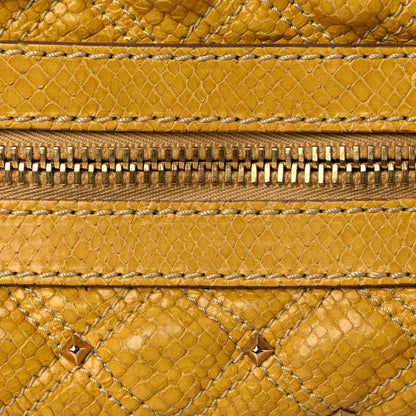 Marc Jacobs Python Embossed Calfskin Quilted Studded Stam Yellow 17 of 21