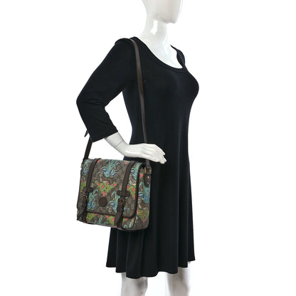 Gucci GG Supreme Monogram Tiger Savanah Textured Dollar Calfskin Retro Interlocking G Flap Messenger Bag Beige Ebony Multicolor New Acero 2 of 9