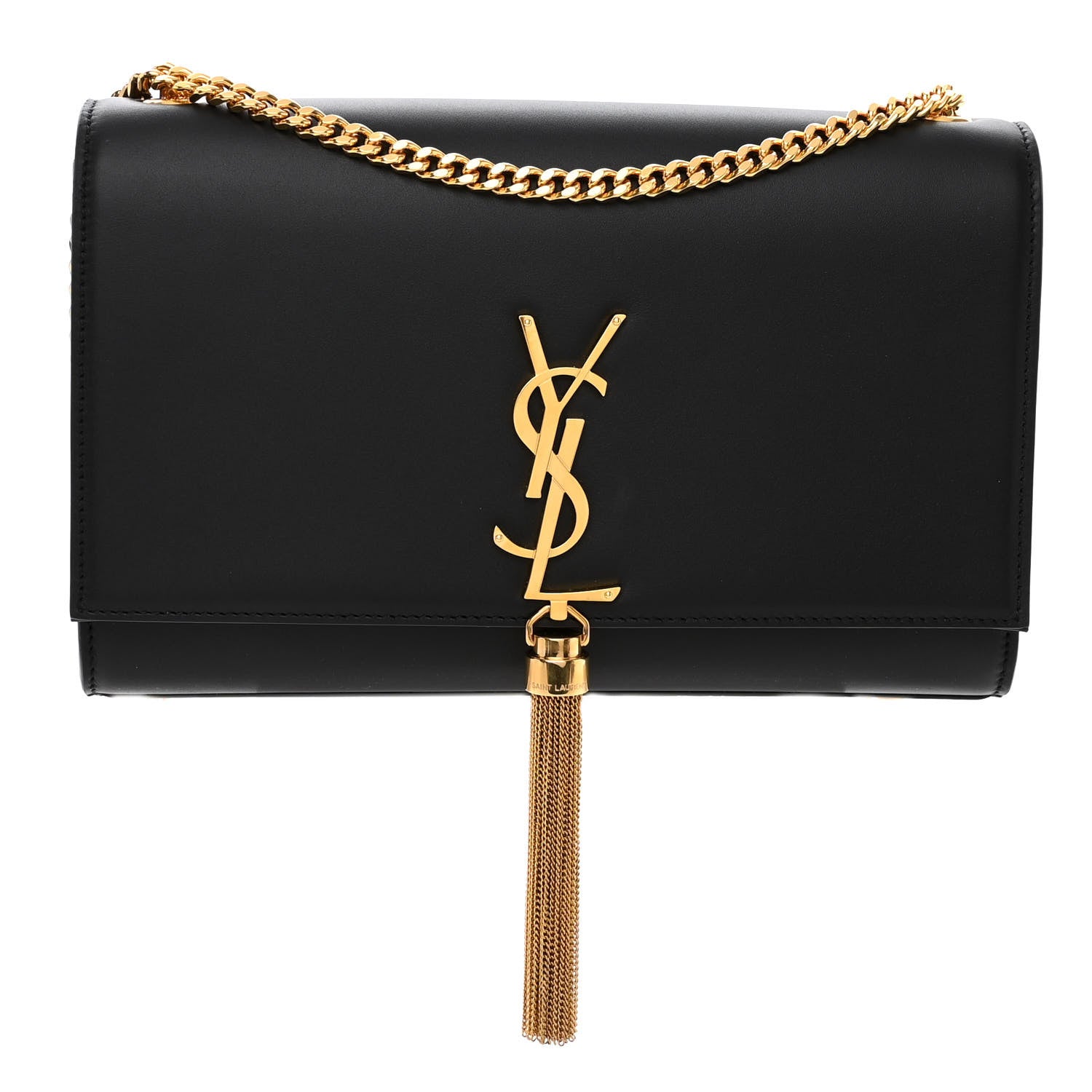Saint Laurent Smooth Calfskin Medium Classic Monogram Kate Tassel Satchel Black 1 of 9