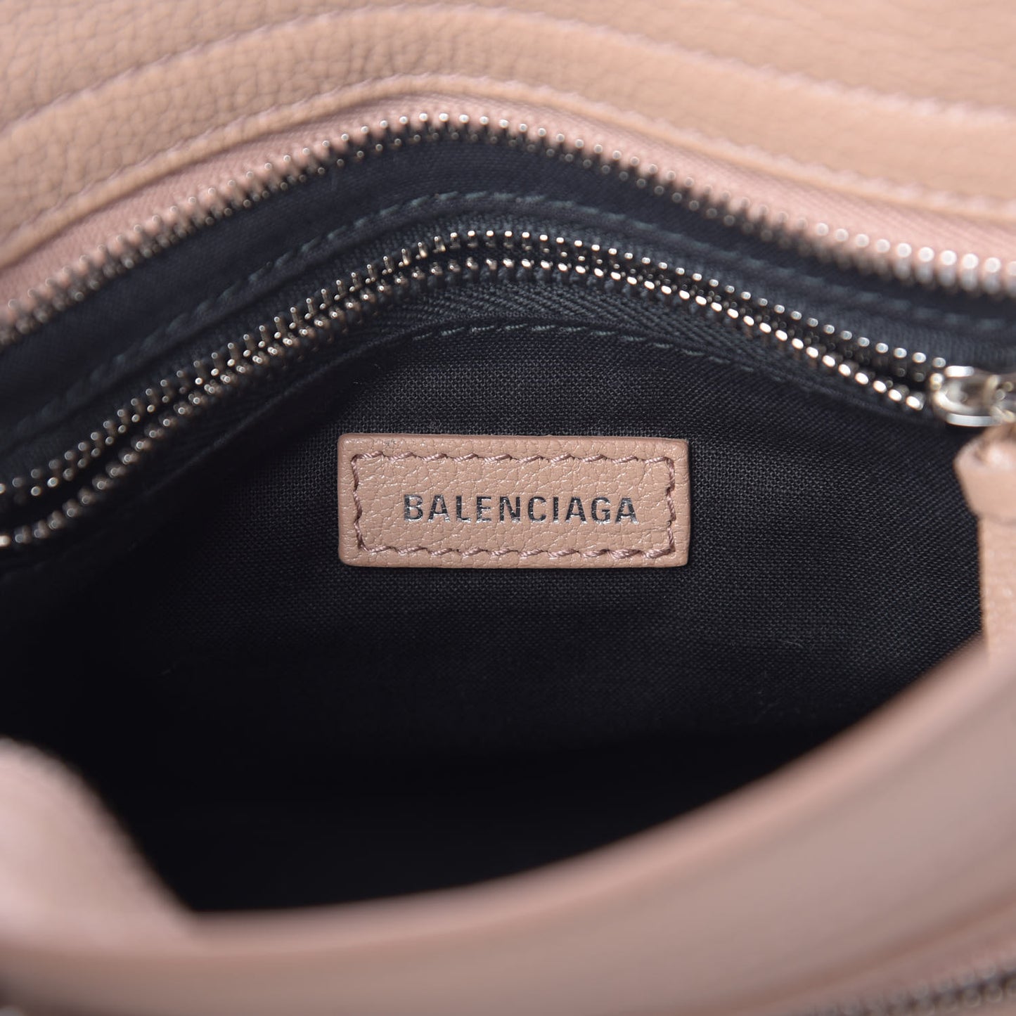 Shiny Goatskin Silver Metallic Edge Hardware Mini City Rose Des Sables
