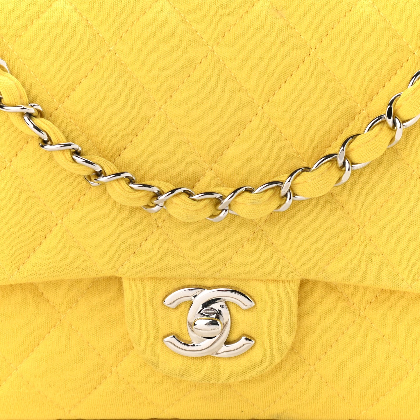 Jersey Quilted Medium Double Flap Yellow