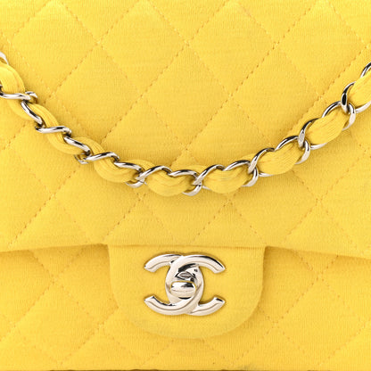 Chanel Jersey Quilted Medium Double Flap Yellow 15 of 16