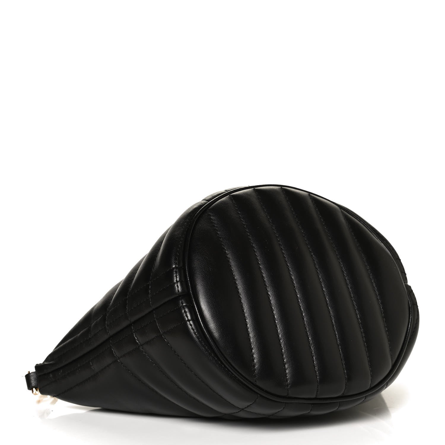 Burberry Lambskin Quilted Small Crescent Lola Bag Black 3 of 9