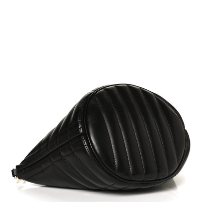 Burberry Lambskin Quilted Small Crescent Lola Bag Black 3 of 9