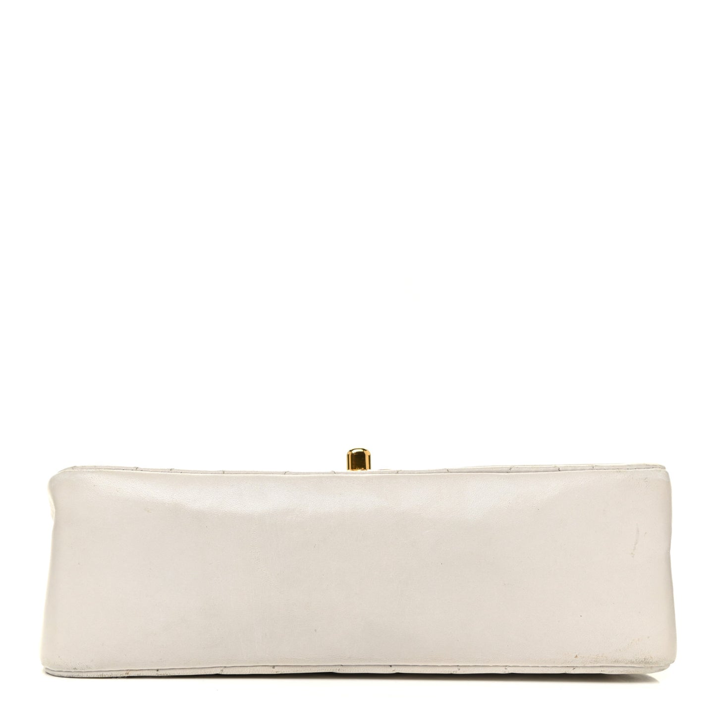 Lambskin Quilted Medium Single Flap White